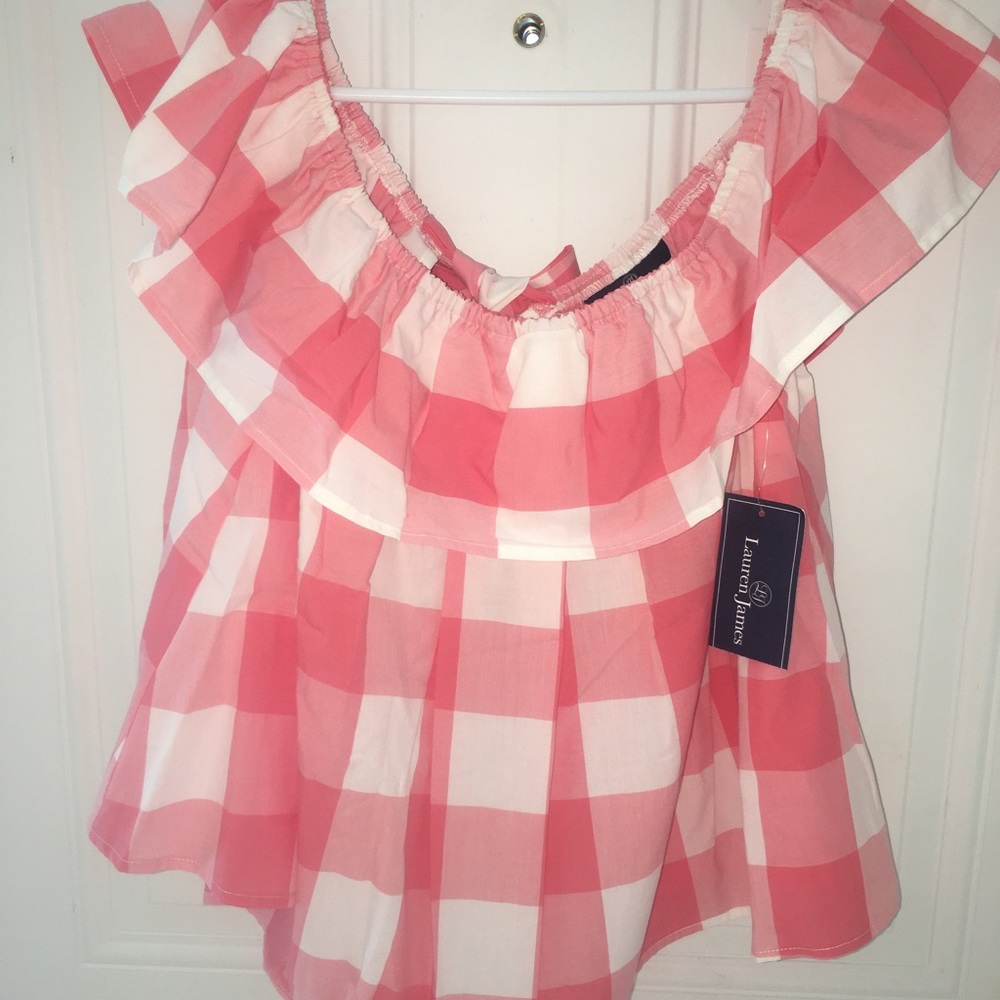 Brand new off the shoulder Lauren James bow top